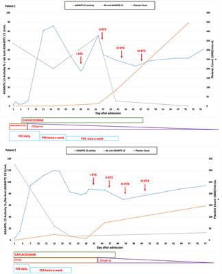 Case Report: Two Cases of Pediatric Thrombotic Thrombocytopenic Purpura Treated With Combined Therapy